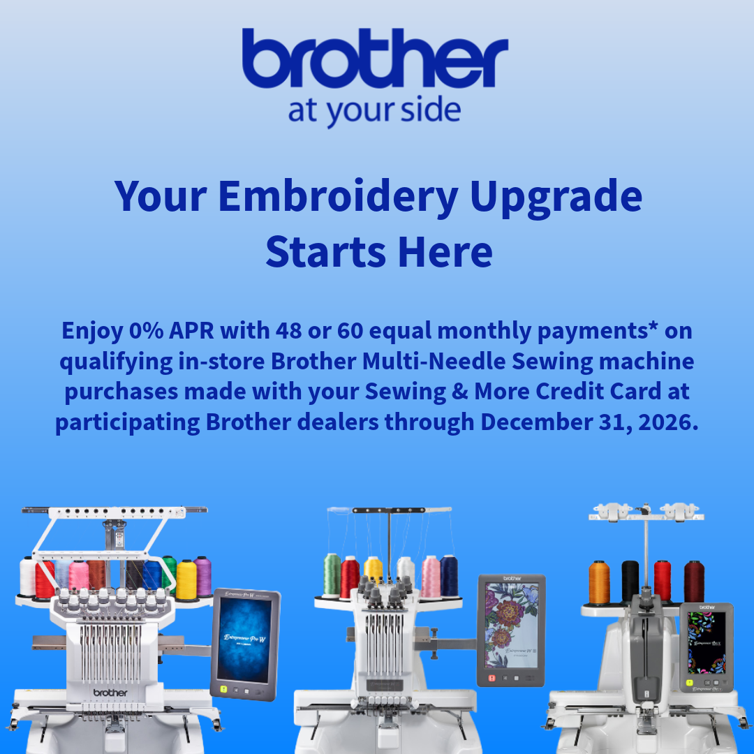 0% APR Financing on Brother PR Series Machines — Now Through December 31st!