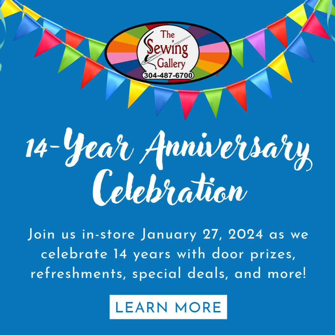 You're Invited: 14-Year Anniversary Celebration January 27, 2024 at The Sewing Gallery