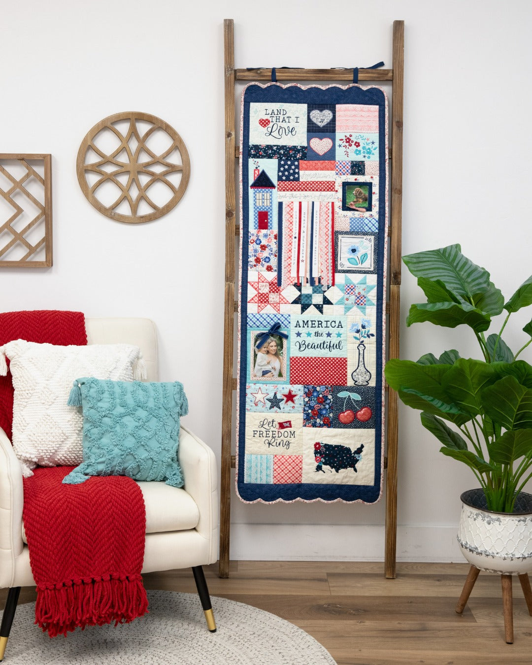 Star-Spangled Beauty Ladder Quilt CODE/Book