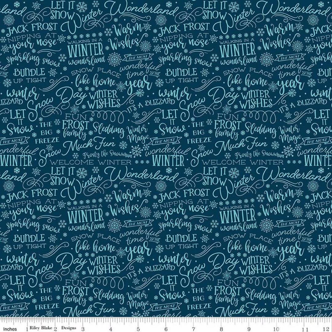 A Perfect Winter - Text Words in Navy