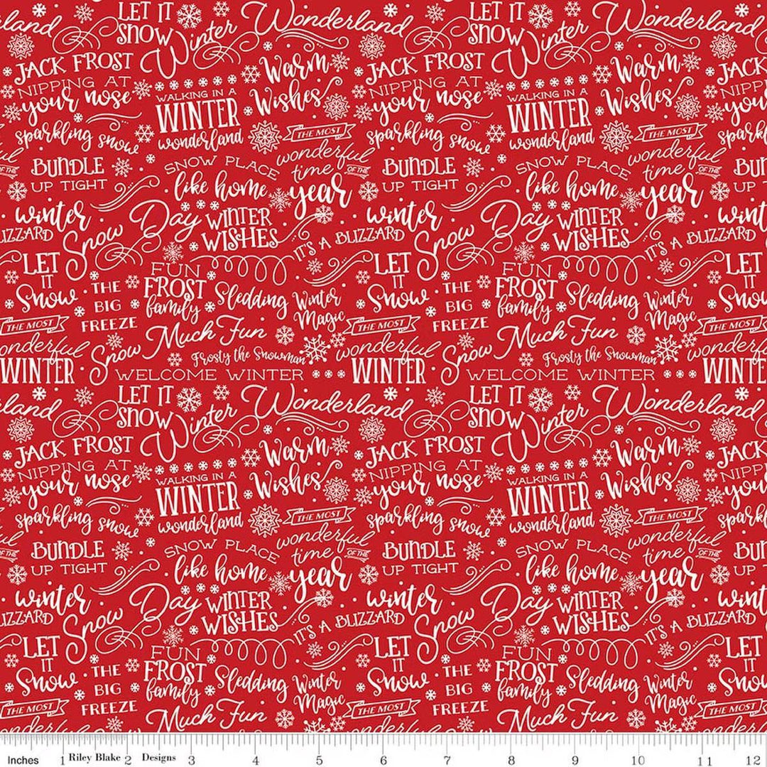 A Perfect Winter - Text Words in Red