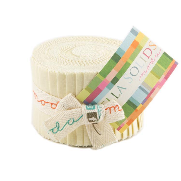 Bella Solids Junior Jelly Roll 9900JJR 67 Moda Fig Tree Cream