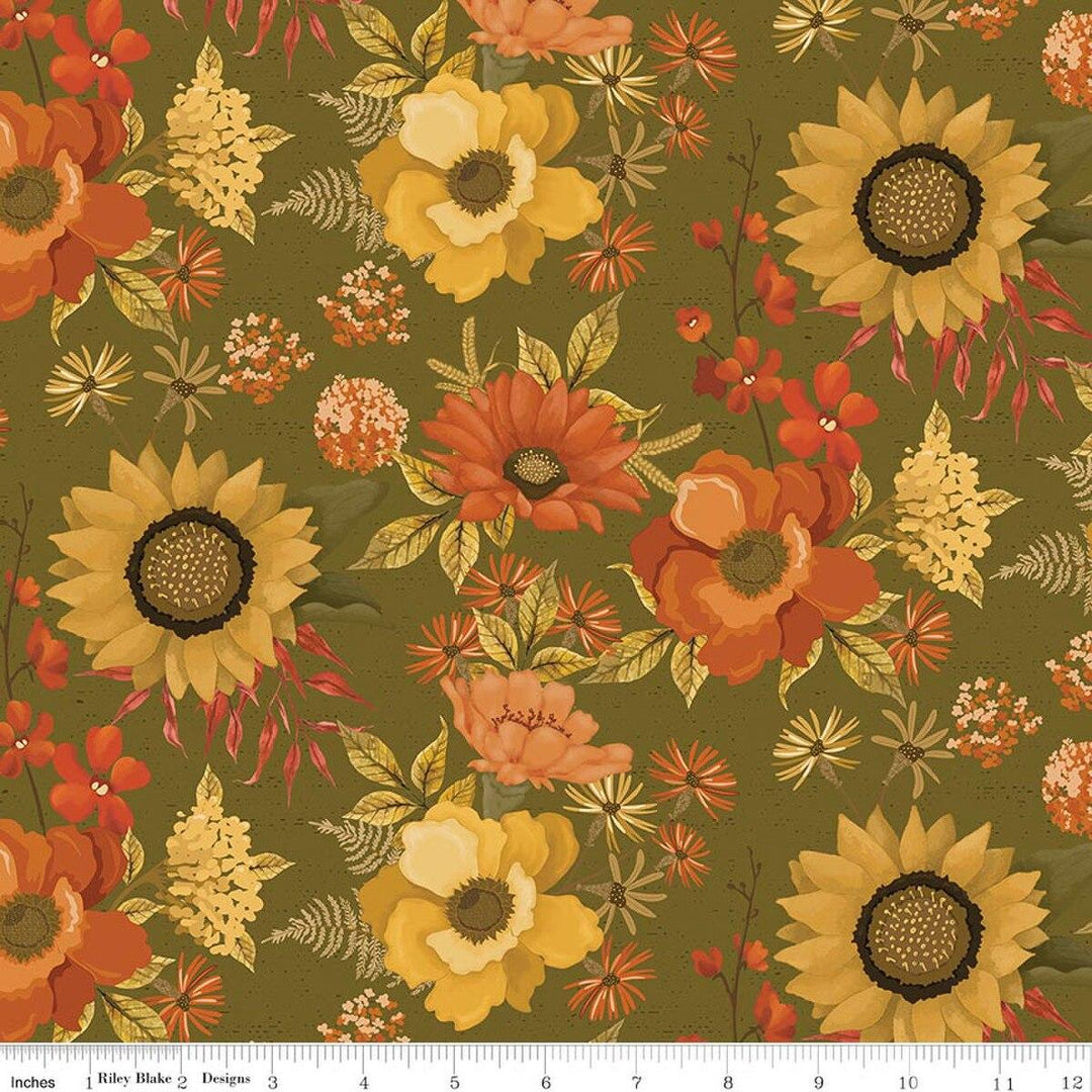 Bountiful - Main Large Floral in Green