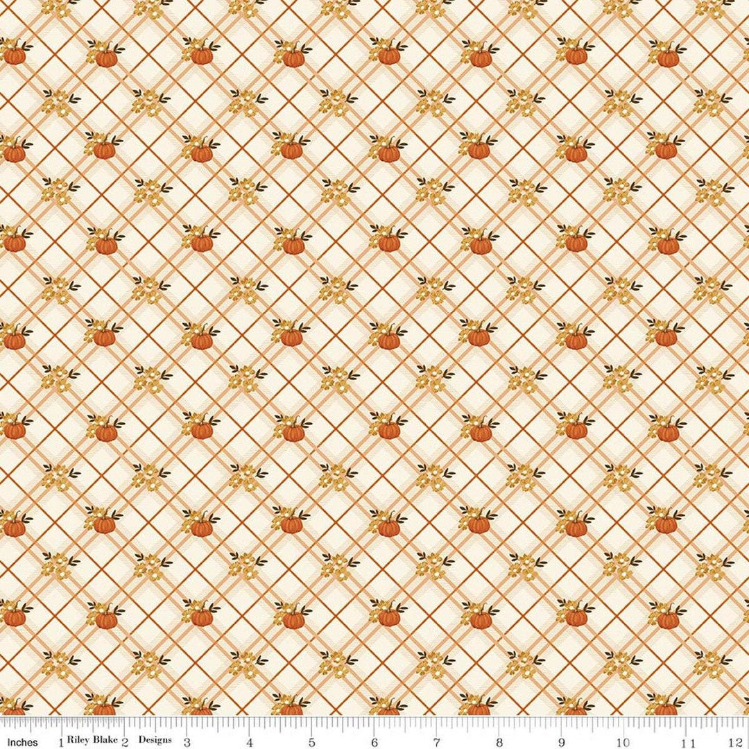 Bountiful - Pumpkin Plaid on Cream