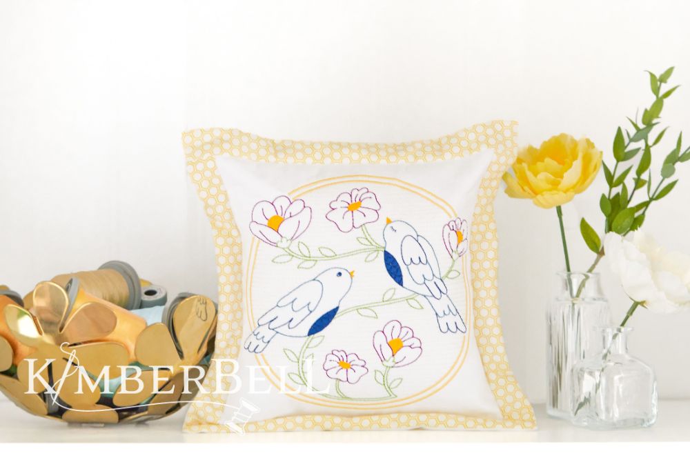 Kimberbell Design Only Happy As A Lark Trapunto Pillow