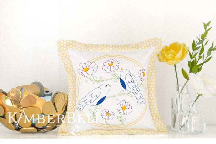 Kimberbell Design Only Happy As A Lark Trapunto Pillow