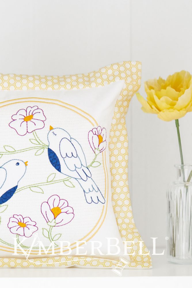 Kimberbell Design Only Happy As A Lark Trapunto Pillow