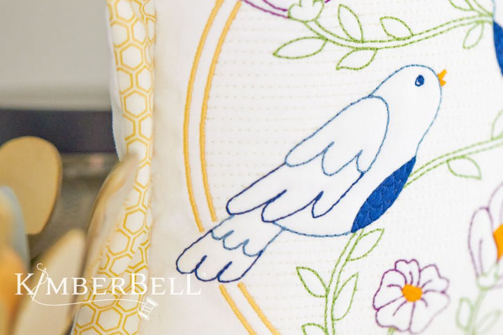 Kimberbell Design Only Happy As A Lark Trapunto Pillow
