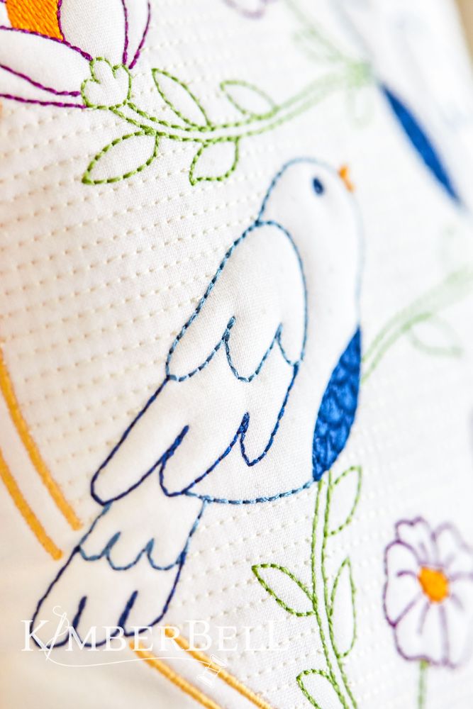 Kimberbell Design Only Happy As A Lark Trapunto Pillow