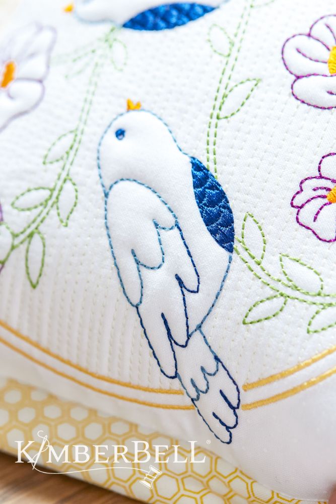 Kimberbell Design Only Happy As A Lark Trapunto Pillow