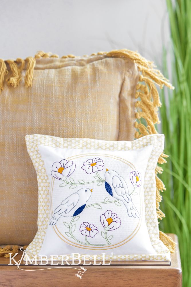 Kimberbell Design Only Happy As A Lark Trapunto Pillow