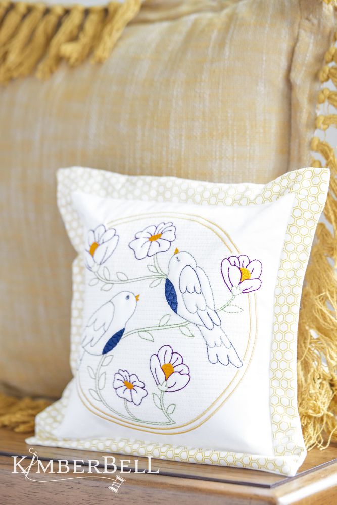 Kimberbell Design Only Happy As A Lark Trapunto Pillow