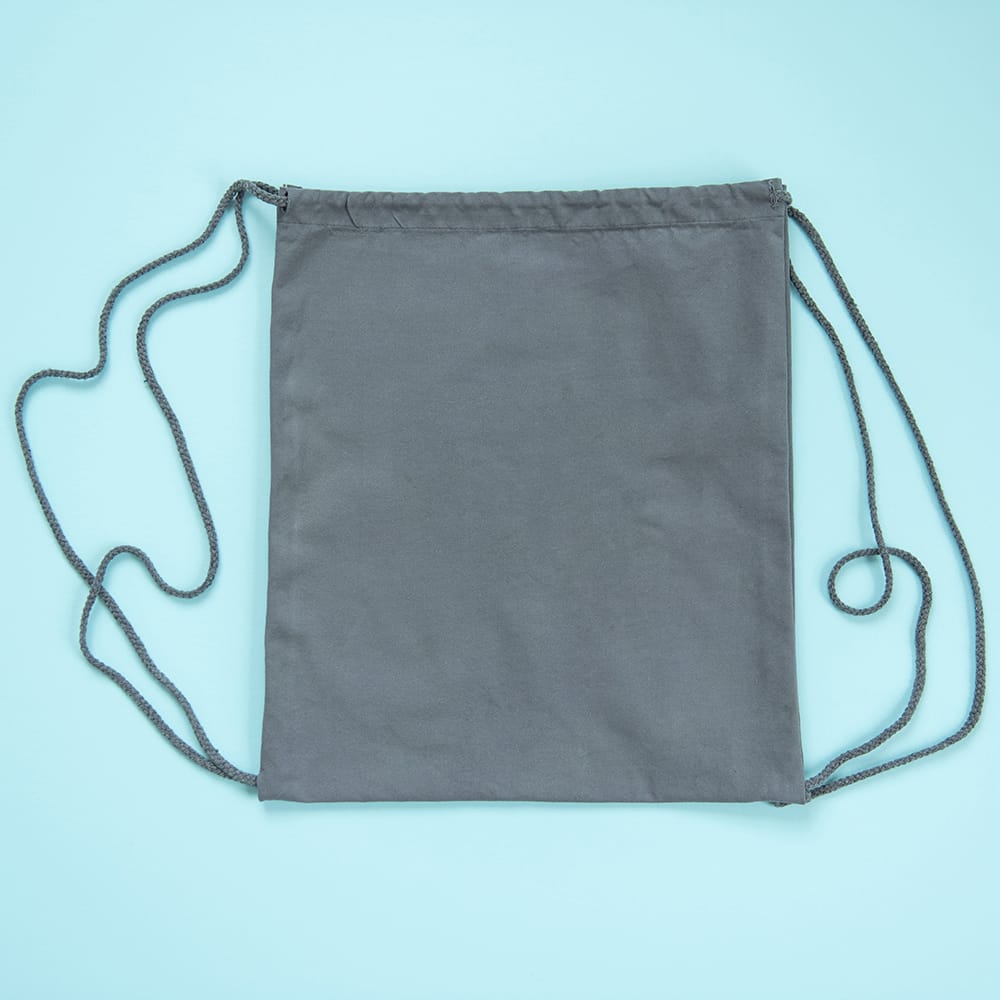Canvas Cinch Backpack Blank Charcoal KDKB268