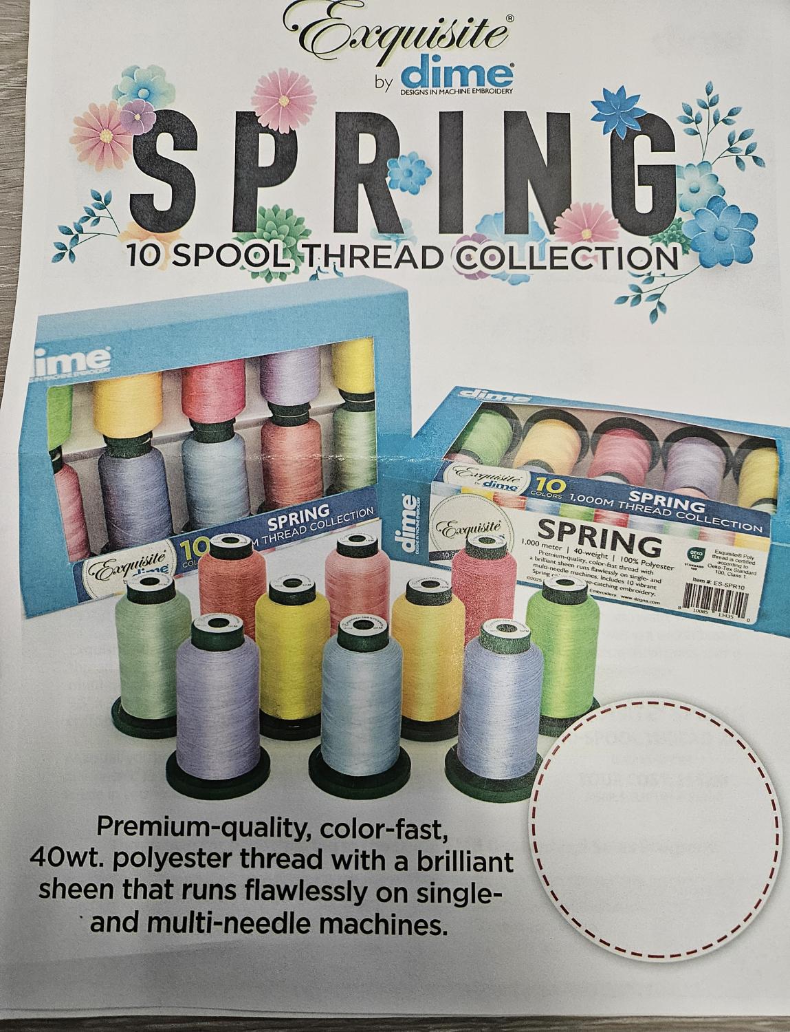 Exquisite Color Fast Thread Dime Exquisite® Polyester 10 Spring Color Thread Kits – The Sewing Gallery