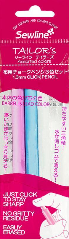 Fabric Pencil 1.3mm Asst 3ct FAB50075 Sewline#1