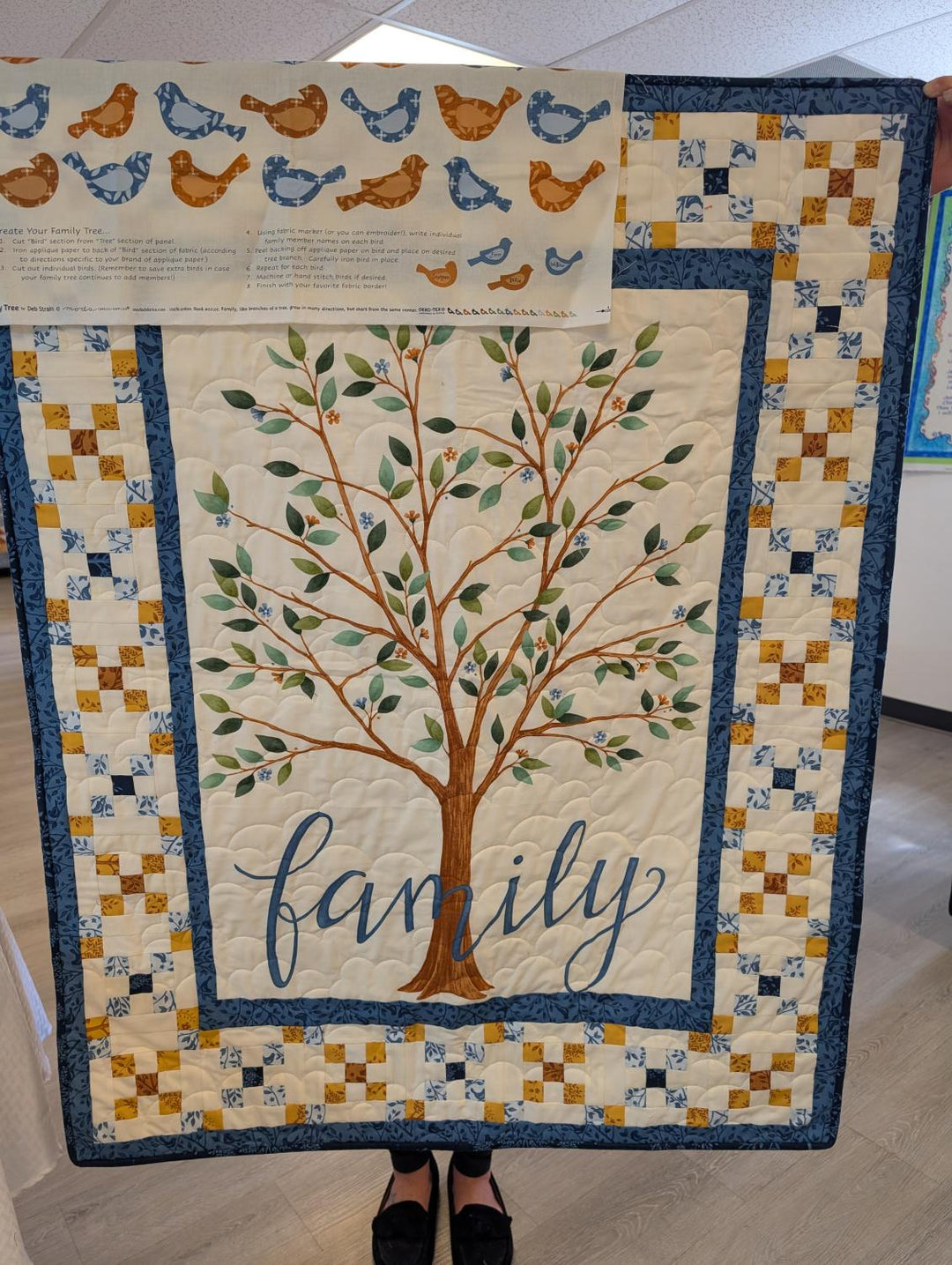 Family Tree Panel Quilt - Finished Store Sample