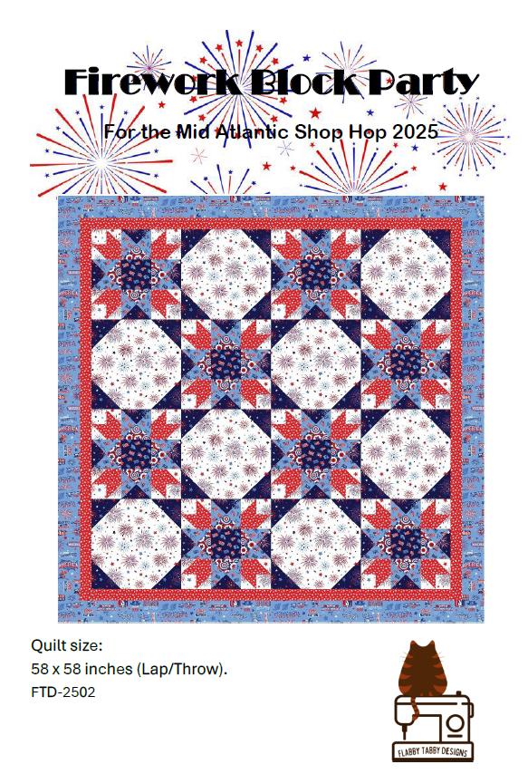Firework Block Party Lap Quilt Pattern - All Mid Atlantic Shop Hop 20205