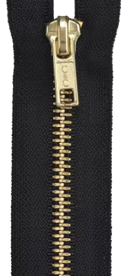 Heavy Weight Brass 1-Way Separating Zipper 24in Black # F2524-BLK