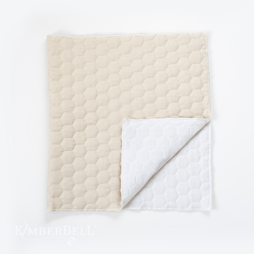 Quilted Pillow Cover Blank 18in. x 18 in. Oat Linen Hexagon Quilt