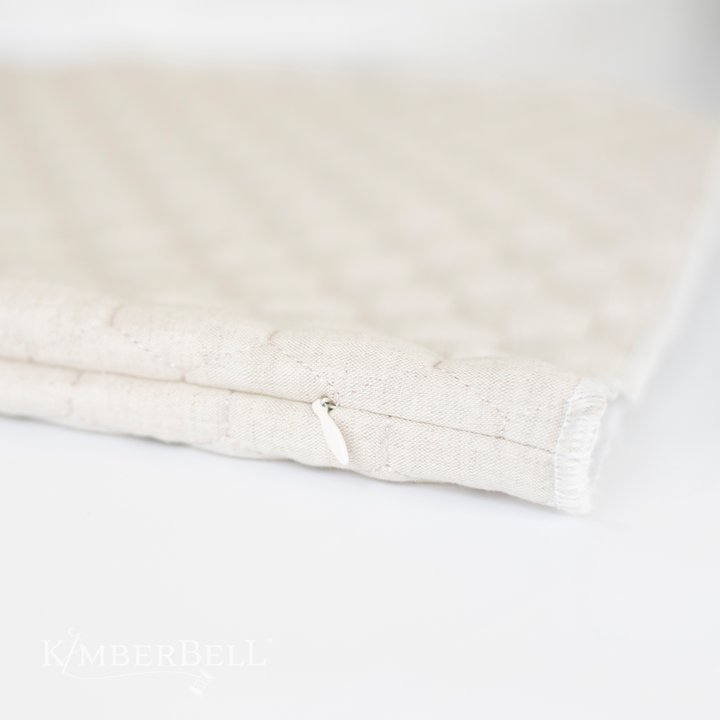 Quilted Pillow Cover Blank 18in. x 18 in. Oat Linen Hexagon Quilt