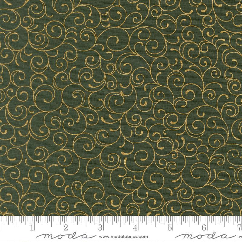 Merry Manor Metallic - Swirl in Evergreen