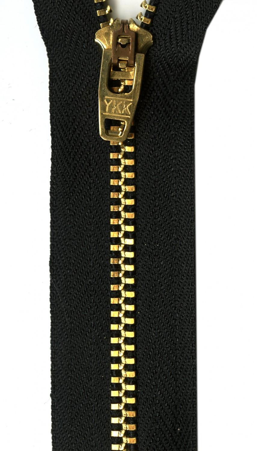 Metal Jean Zipper 9 in in Black YKK 580