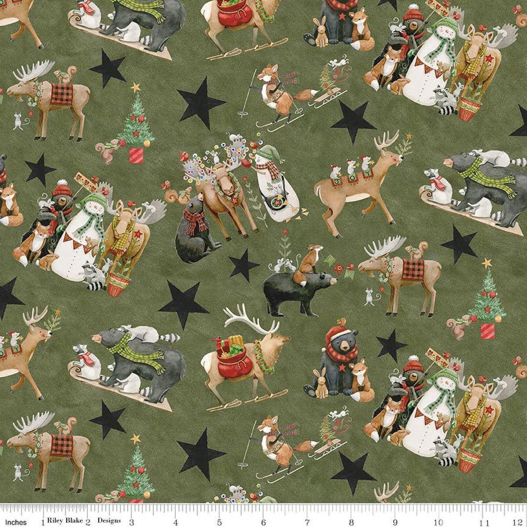 Northern Christmas - Forest Animals in Green