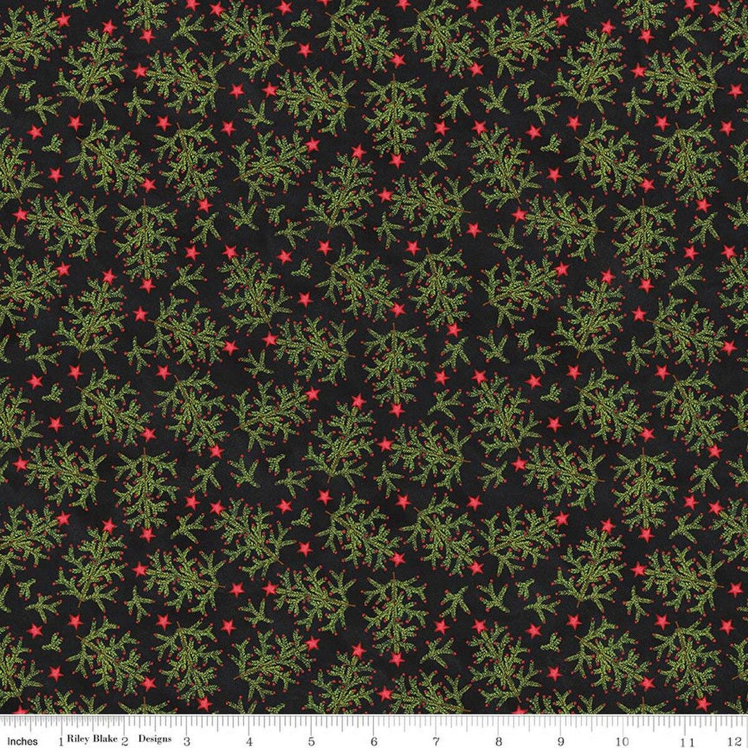 Northern Christmas - Whimsical Trees in Black
