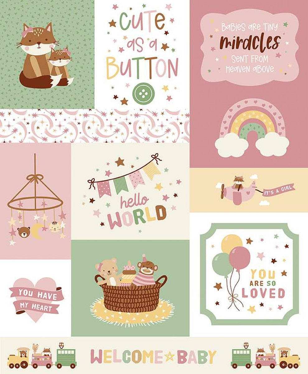 Cute as a Button Girl Panel Quilt Kit