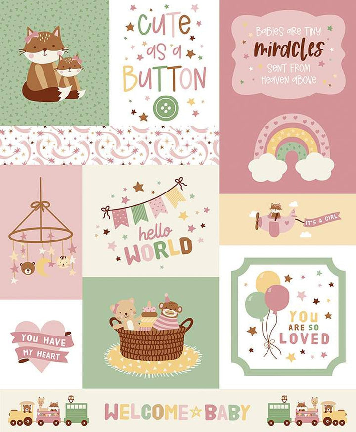 Cute as a Button Girl Panel Quilt Kit