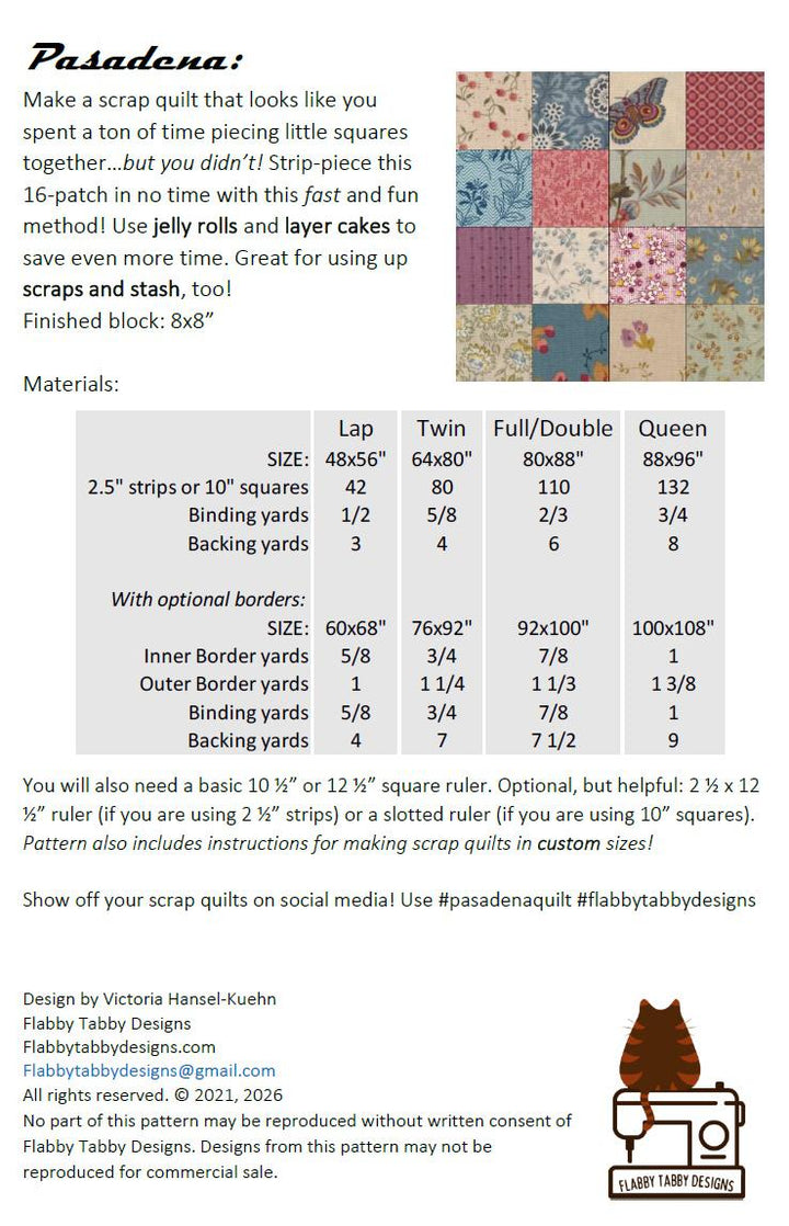 Pasadena Quilt Pattern - Scrap Quilts from Precuts!