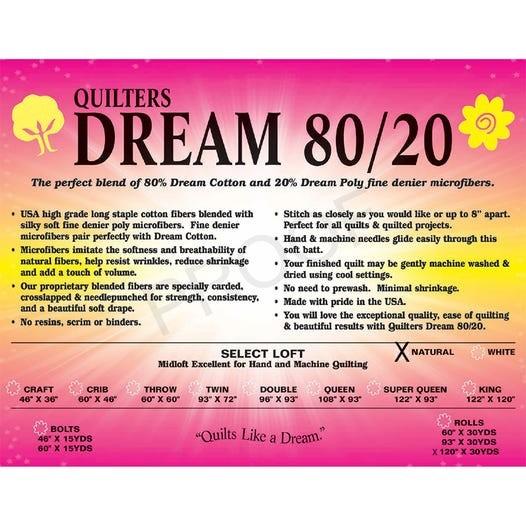 Quilters Dream 80/20 King Natural Batting
