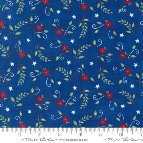 Red White Bloom Midnight Blue 56116 12 Moda #1 – The Sewing Gallery