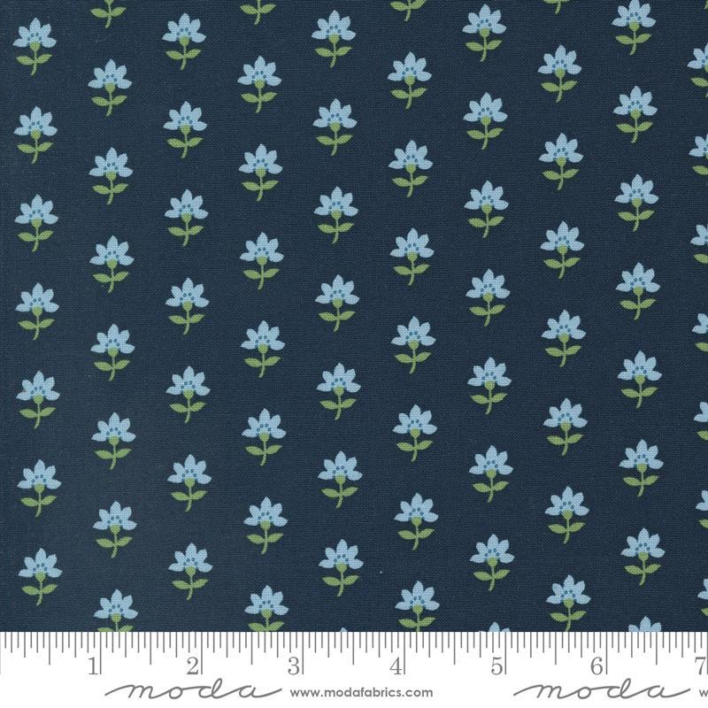 Shoreline Coastal Floral in Navy
