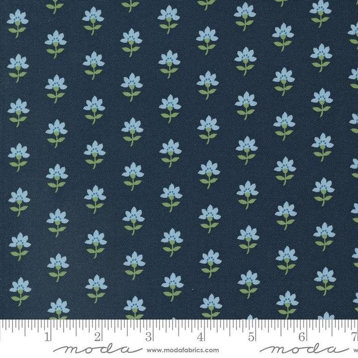 Shoreline Coastal Floral in Navy