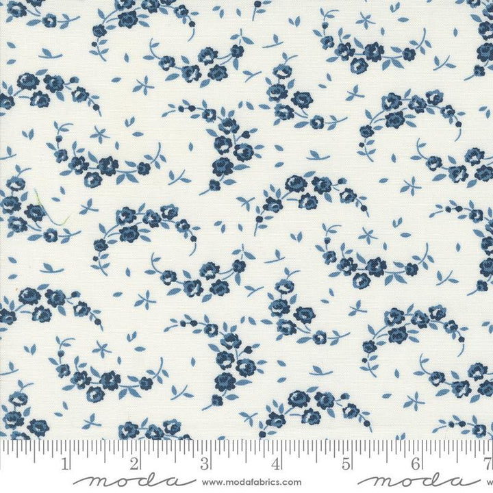 Shoreline Summer Small Floral in Navy on Cream