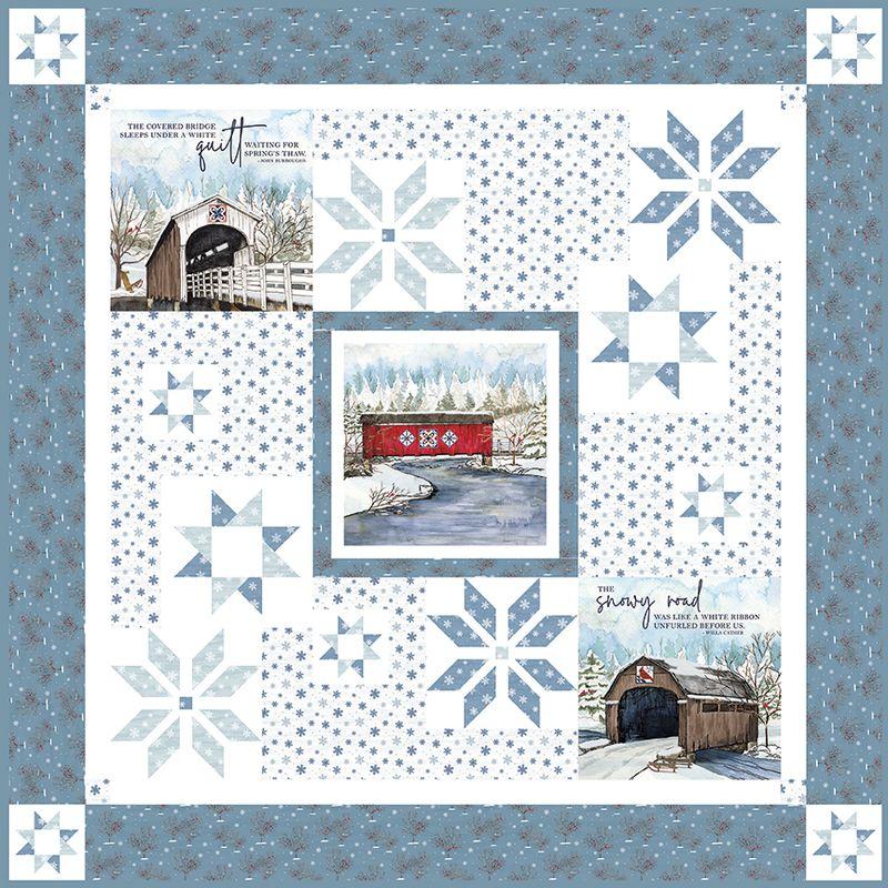 Snowflakes Over Covered Bridges - Quilt KIT