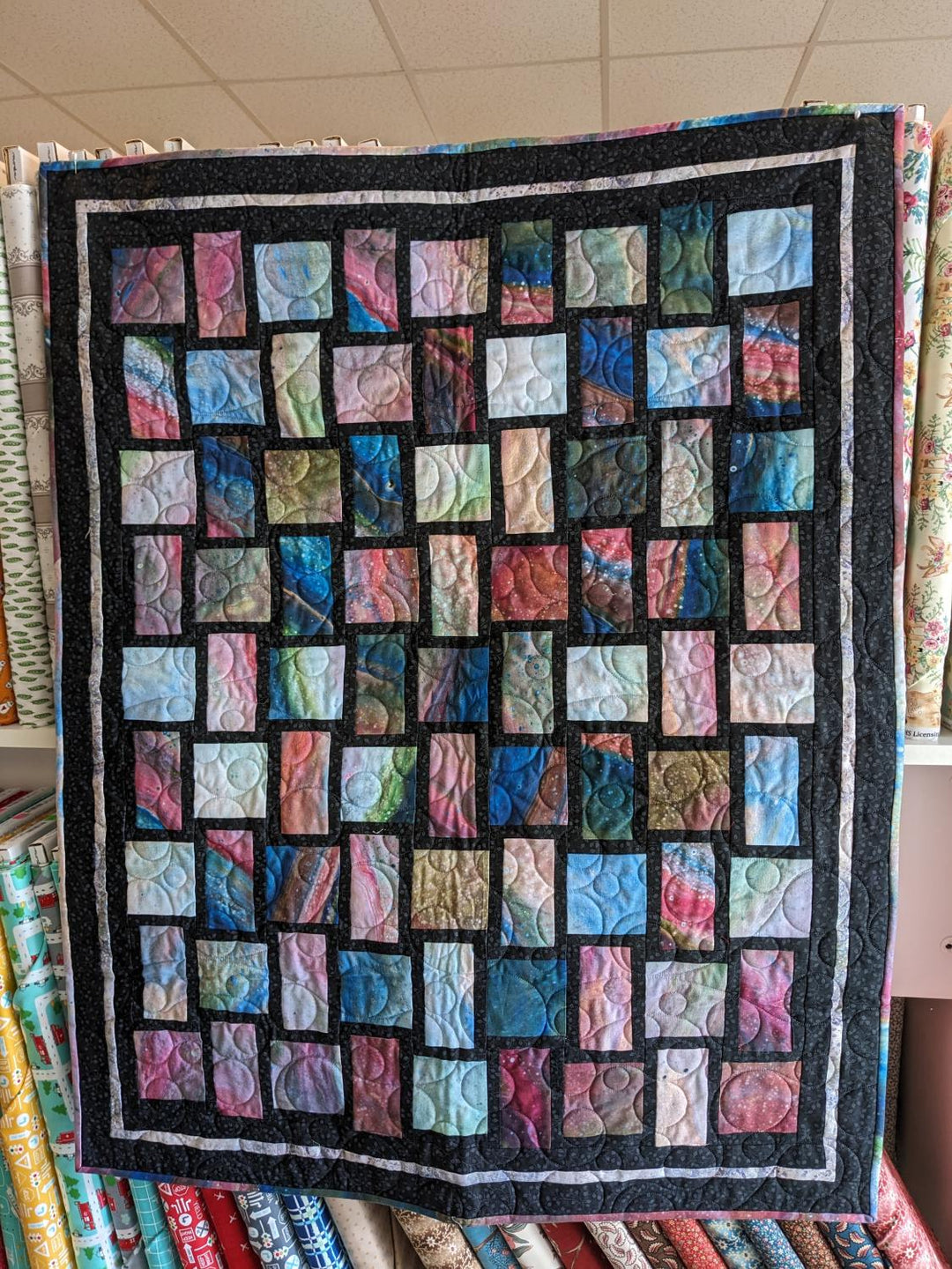 Store Sample Art Quilt Nebula Tiles 33x41inches