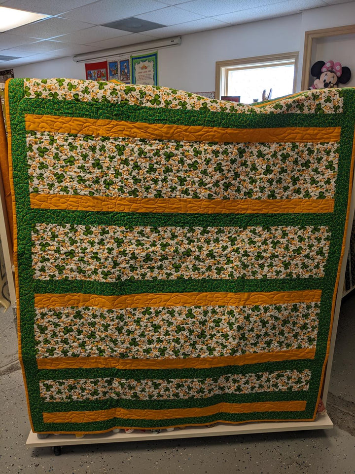 Store Sample St Patrick's Day Quilt 45 x 58 inches Shamrocks