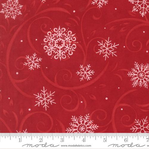 When Snow Falls - Swirling Snowflakes in Berry Red 56172 14 Moda