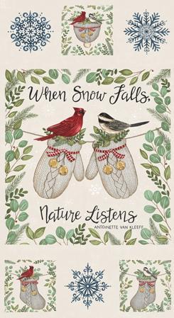 When Snow Falls Panel in Snowy White 56178 11 Moda