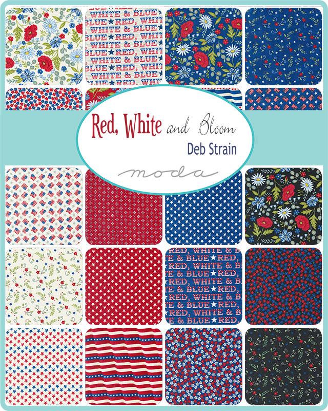 Red White Bloom Jelly Roll® 56110JR Moda Precuts#1