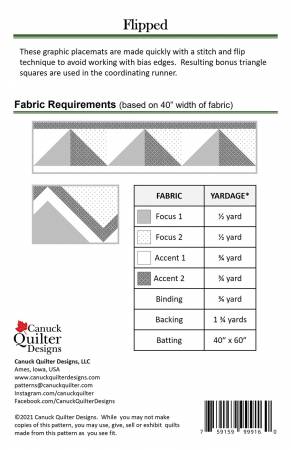 Flipped Table Runner and Placemat  Pattern
