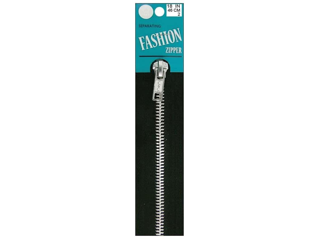 Aluminum Separating Fashion Zipper 18in Black - The Sewing Gallery