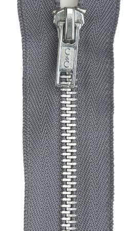 Aluminum Separating Fashion Zipper 24in Slate Gray - The Sewing Gallery