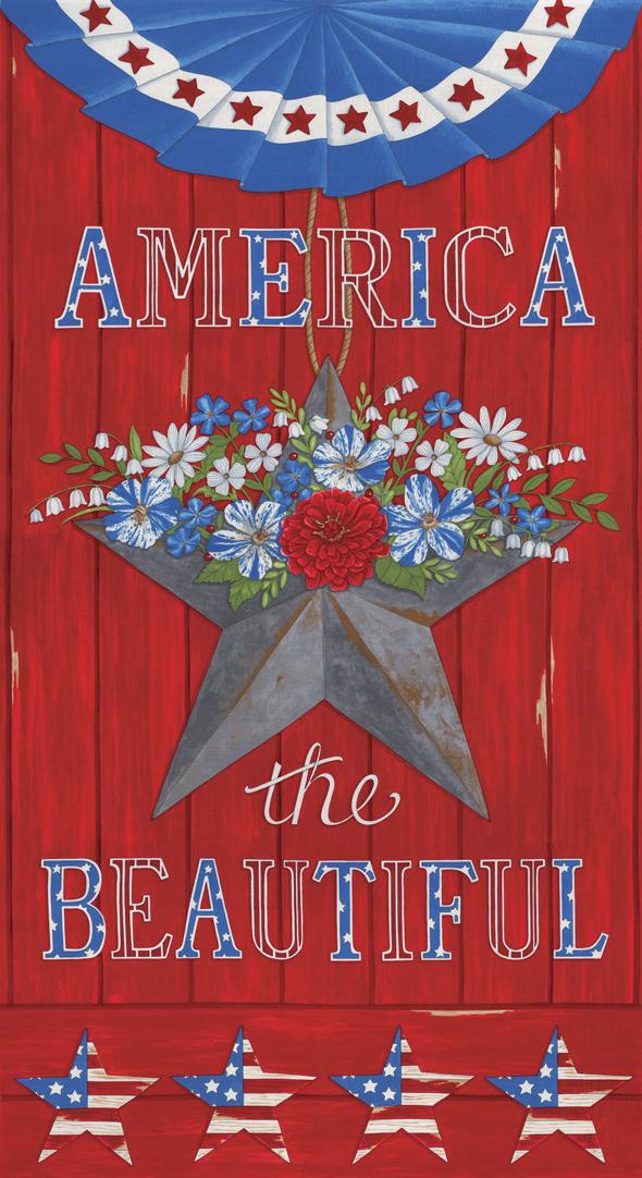America Beautiful Barnwood Red Panel - The Sewing Gallery