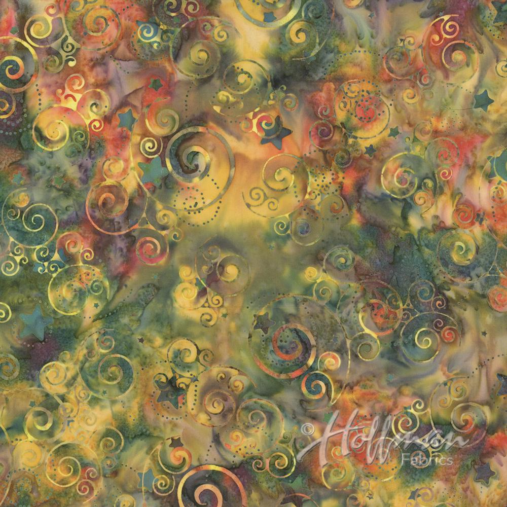 Bali Batiks Swirls Squash - The Sewing Gallery