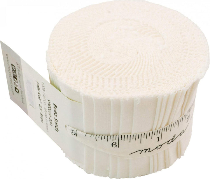 Bella Solids Junior Jelly Roll Off White - The Sewing Gallery