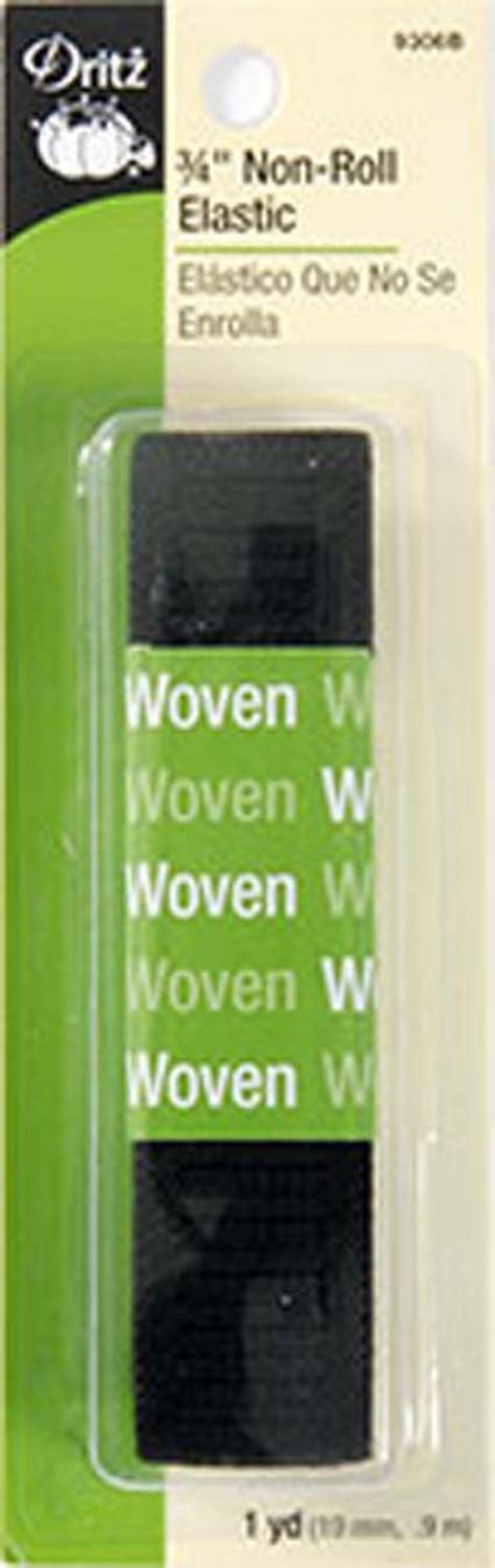 Black Non-Roll Elastic 3/4in x 1yd - The Sewing Gallery