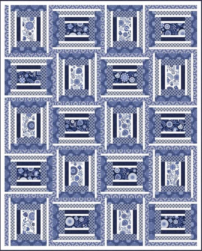 Blue Maze Quilt Sample